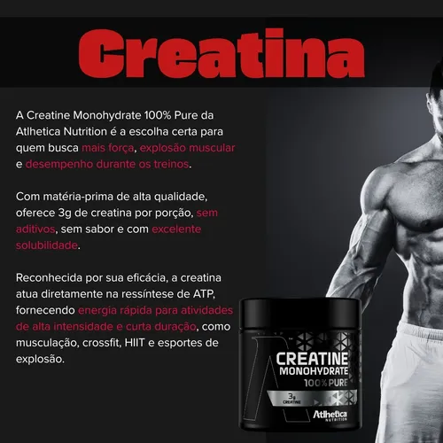 D NQ NP 671740 MLB85932557669 062025 O creatina monohidratada 100 pura atlhetica nutrition 200g