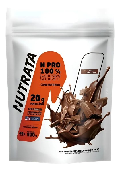 100 WHEY N PRO REFIL 900G DUPLO CHOCOLATE NUTRATA PROTEINA 6681c8b