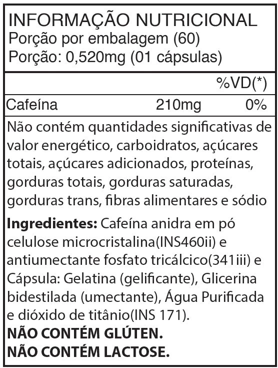 tabela cafeina weevon