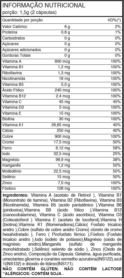 tabela multivitaminico